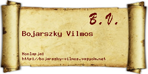 Bojarszky Vilmos névjegykártya